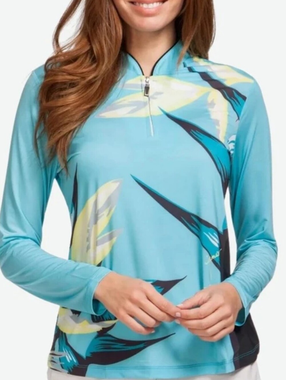 Jamie Sadock Sunsense Long Sleeve 1/4 Zip Placket